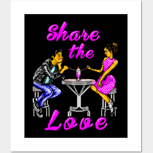 Valentines Day Share the Love 8 Bit Art Posters and Art